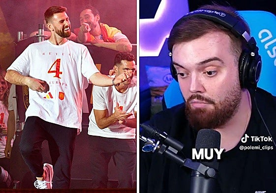 El momento «raro» de Unai Simón con Ibai Llanos en la fiesta de la Eurocopa: «Me mordió tres veces la oreja»