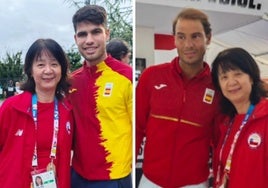 La emoción de la palista china de los Juegos, Tania Zeng, al conocer a Nadal y a Alcaraz