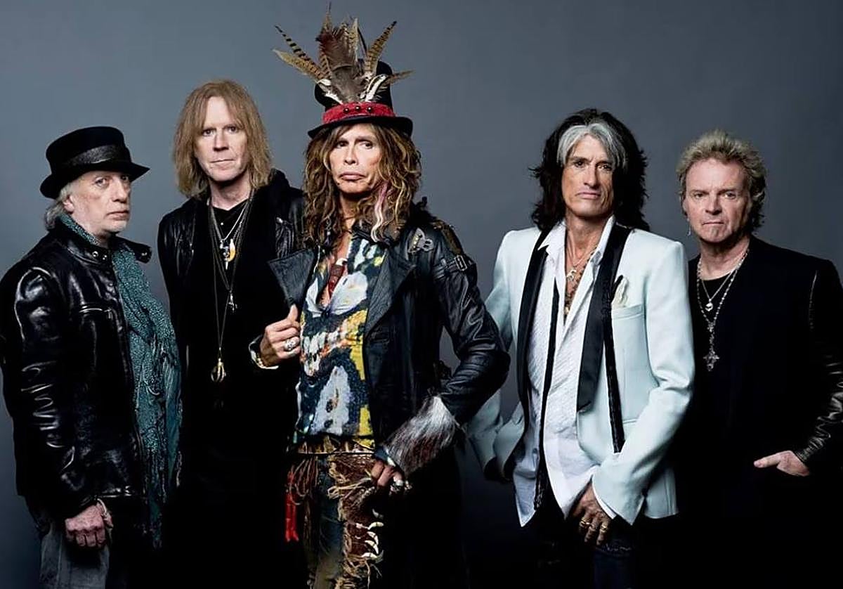 Aerosmith con Steven Tyler en el centro