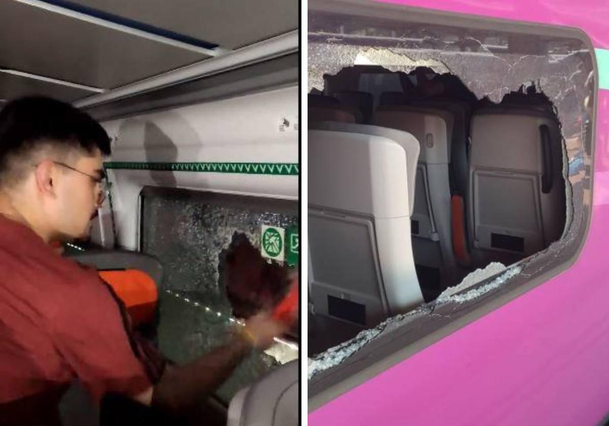 Un grupo de viajeros rompe las ventanas del tren tras más de dos horas parados en un túnel.