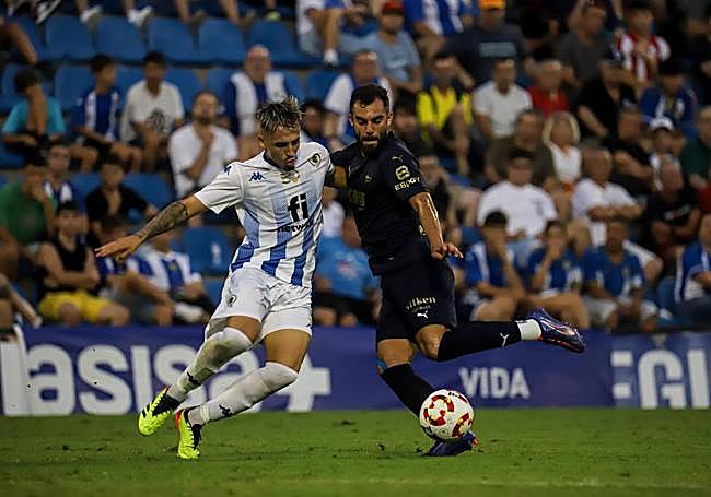 Rioja, durante el partido ante el Hércules.