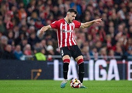 Aitor Peredes formó pareja de centrales con Yeray ante el Getafe.