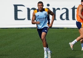 Kylian Mbappé en un entrenamiento.