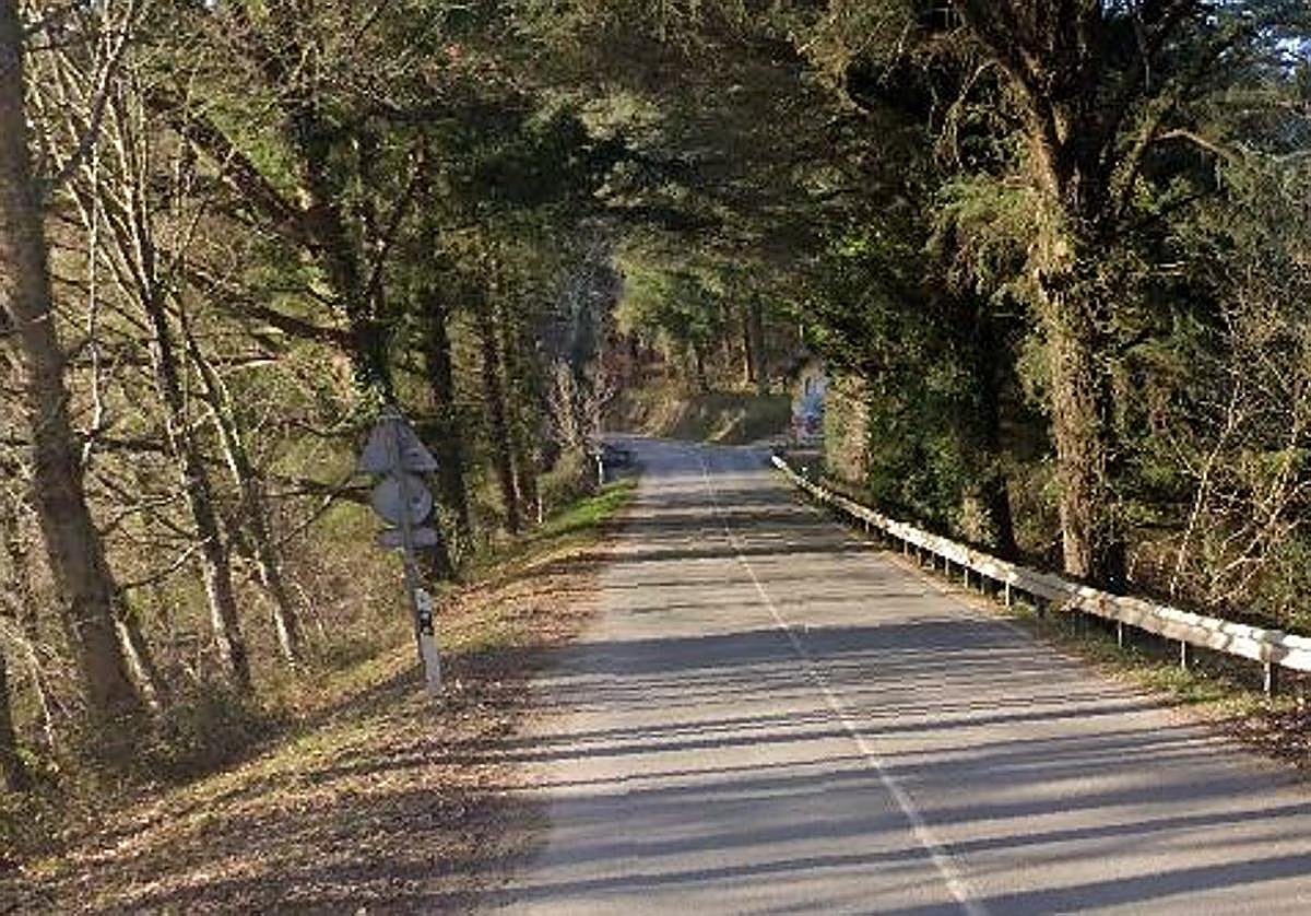 Punto de la BI-3123 donde se ha producido el accidente.