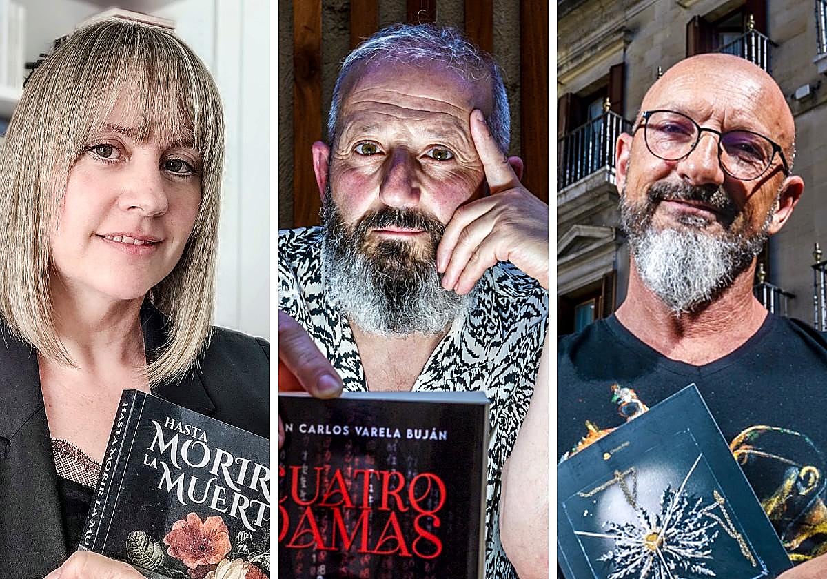 Verónica García-Peña, Juan Carlos Varela y Josu Torres, tres autores alaveses con diferentes trayectorias que han autopublicado su novela este año.