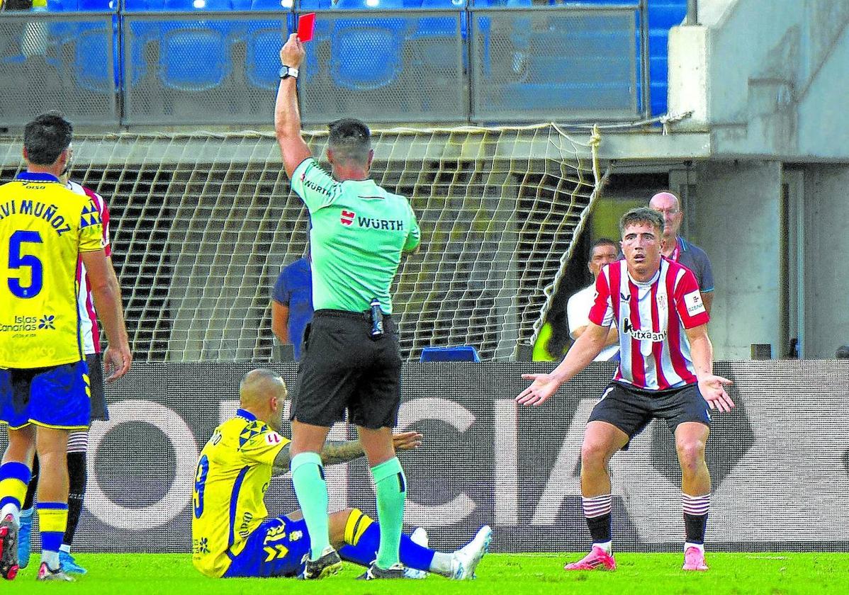 Jauregizar fue expulsado ante el Las Palmas.