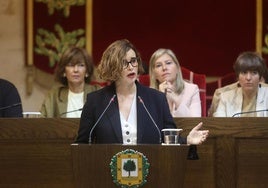 La diputada general, durante su intervención en Gernika.