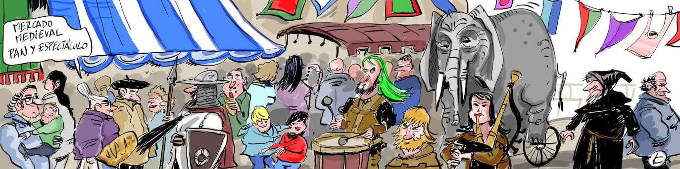 La tira de Cerrajería y el Mercado Medieval de Vitoria