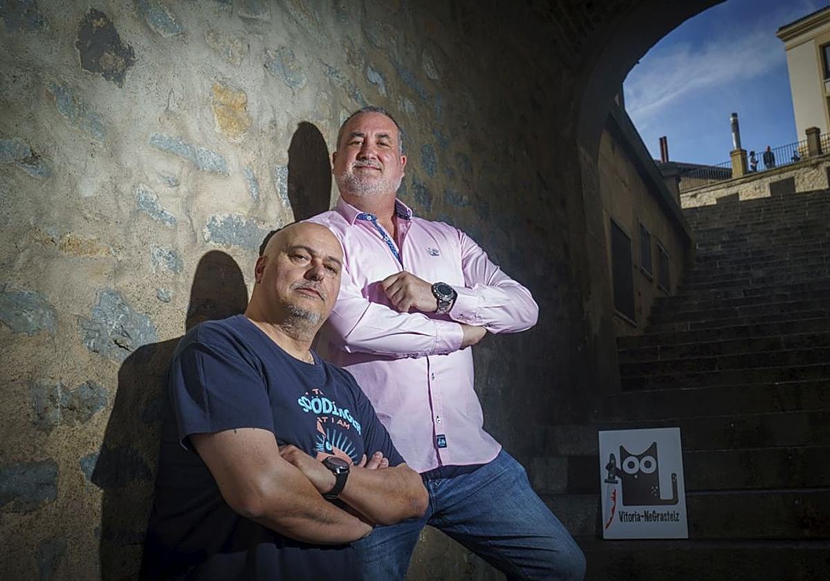 Jesús María 'Txusmi' Sáez y Alberto Gredilla, fundadores del festival Vitoria-Negrasteiz.