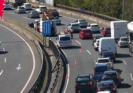 Lugar del accidente en el corredor del Txorierri.