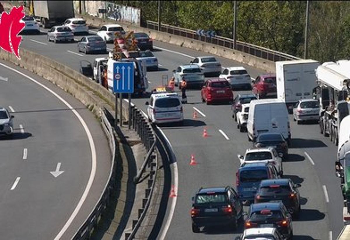 Lugar del accidente en el corredor del Txorierri.