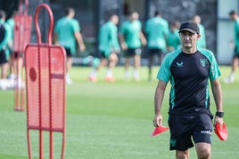 Valverde, durante un entrenamiento en Lezama.