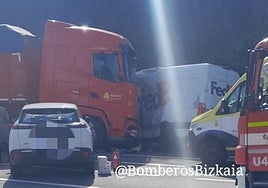 Imagen del accidente en Elorrio.