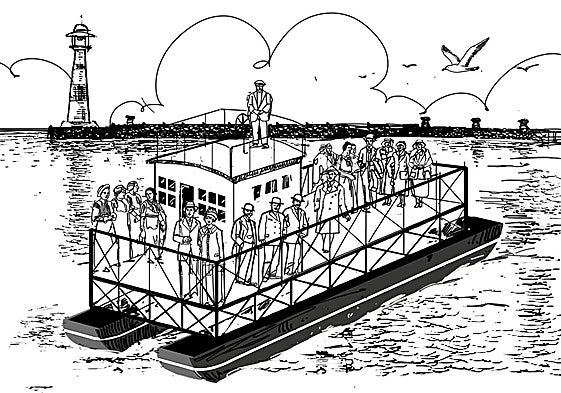 El primer catamarán moderno flotó en la ría de Bilbao