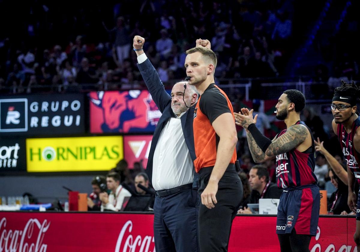 Pablo Laso en el último partido en el Buesa Arena.