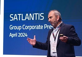 Juan Tomás Hernani, consejero delegado de Satlantis, durante su ponencia en B-Venture.