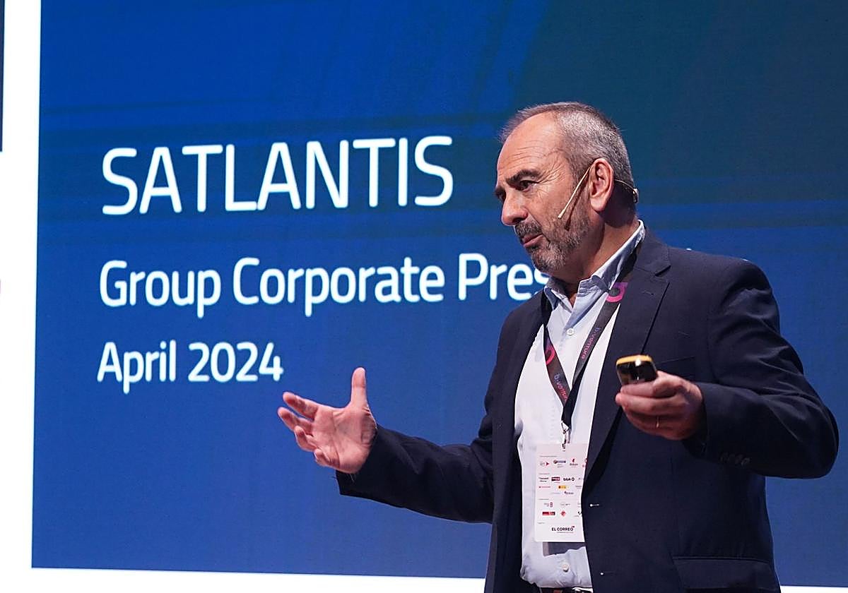 Juan Tomás Hernani, consejero delegado de Satlantis, durante su ponencia en B-Venture.
