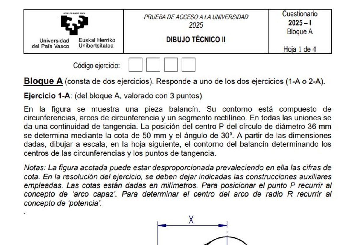 Así es el examen de Dibujo Técnico de la nueva Selectividad