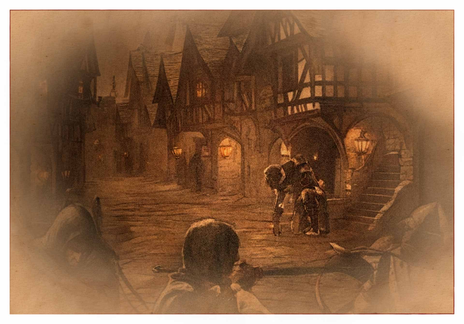 Recreación del pasaje relatado: un tal Juan de Ortiz fue asesinado de noche de un flechazo en el vientre, y aunque los rumores señalaban a los posibles culpables, una joven, que fue la única testigo del suceso, no supo -o no quiso- reconocer a los autores del crimen