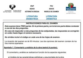 Así es el examen de Literatura Dramática de la nueva Selectividad