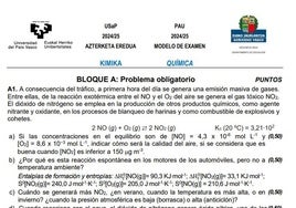 Así es el examen de Química de la nueva Selectividad