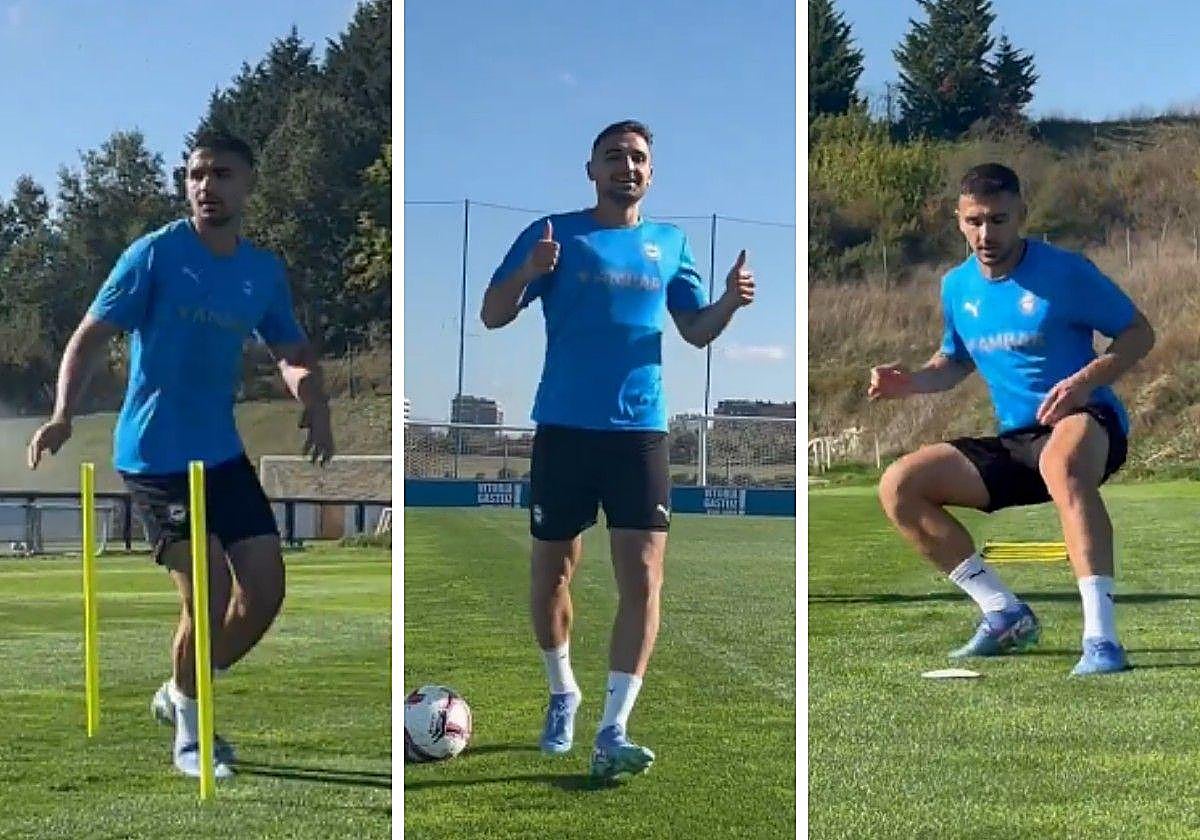 Sedlar, entrenando sobre el césped de Ibaia.