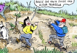 La viñeta de Cerrajería sobre la nueva pasarela entre Zabalgana y Armentia