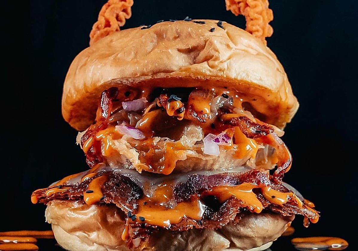 Imagen de 'La Cornuda', la hamburguesa con la que Tximist compite en la final de 'The Champions Burger'