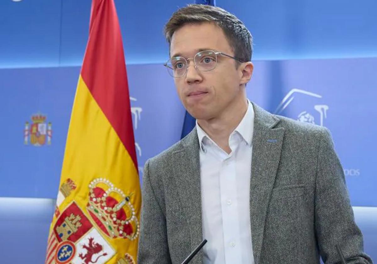 Iñigo Errejón, en una rueda de prensa en el Congreso.