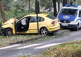 Choca contra un árbol en Sondika al huir de la Ertzaintza tras robar en un bar de Derio