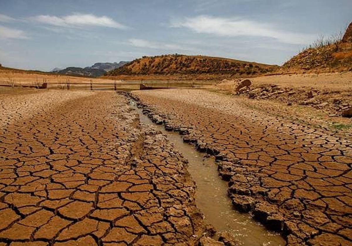 Sequía en una superficie de Ardales, cerca de Málaga.