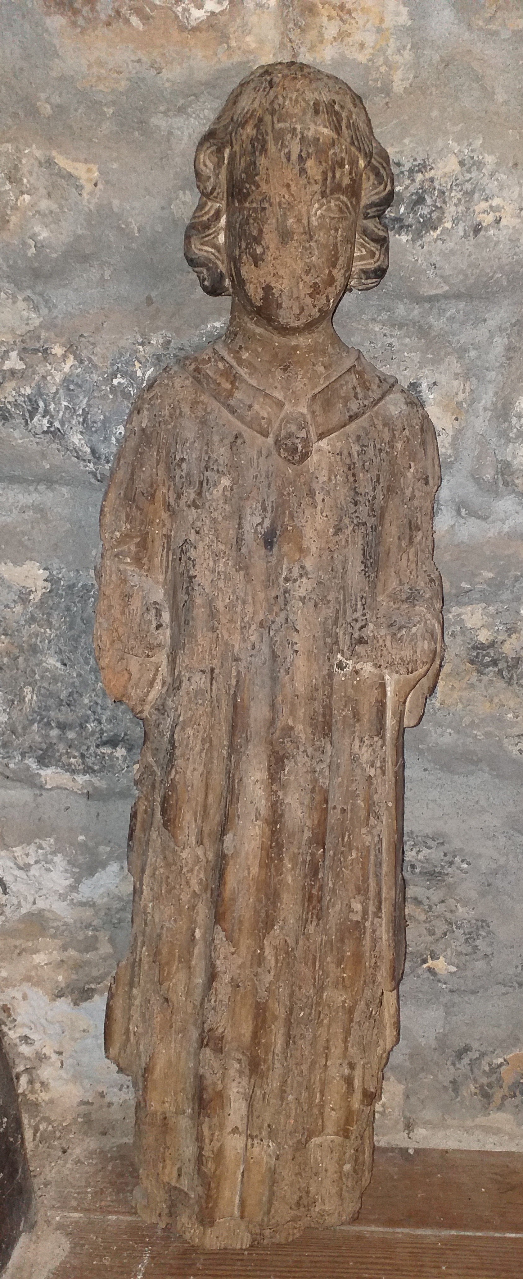 Imagen de la talla policromada de San Lorenzo de la ermita de Gautegiz Arteaga.
