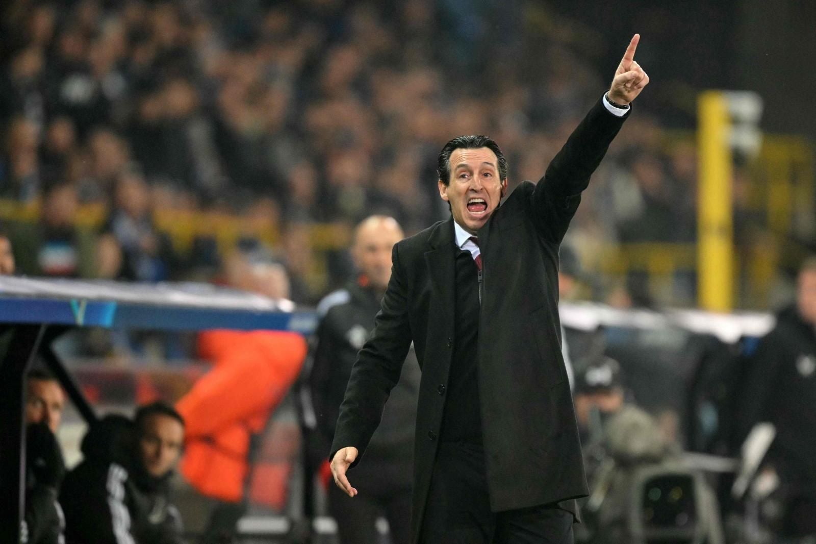 Unai Emery, durante el partido ante el Brujas.