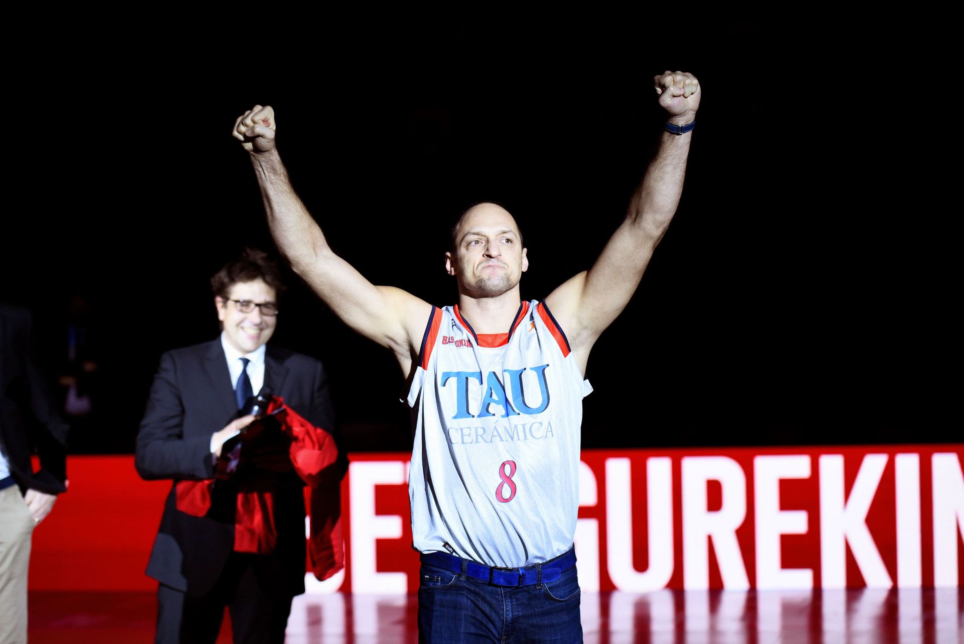 Rakocevic, durante el homenaje que le realizó el Baskonia en 2019.