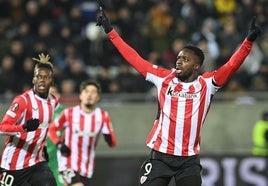 Iñaki Williams, autor del gol del empate ante el Ludogorets, se lesionó en ese partido.