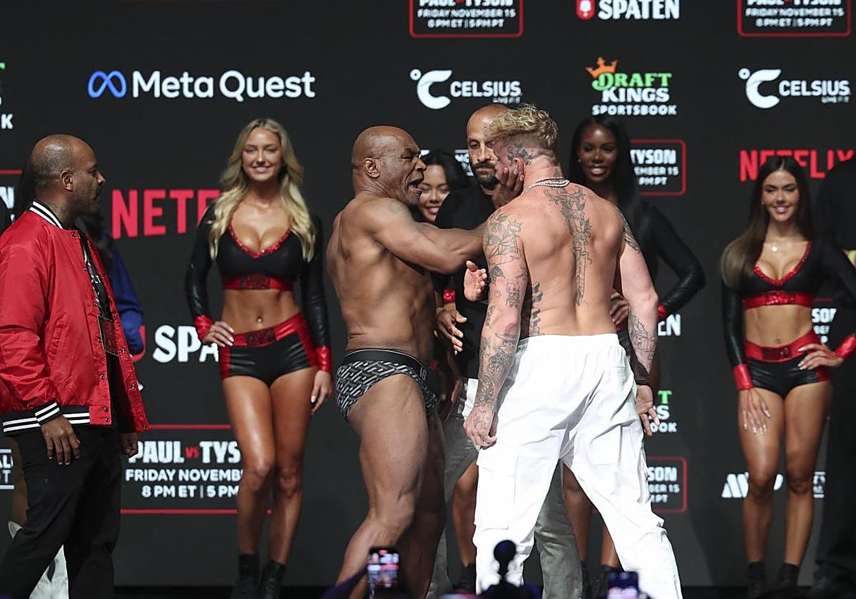 Mike Tyson le da un bofetón a un conocido youtuber antes del combate que supone el regreso de la leyenda al ring