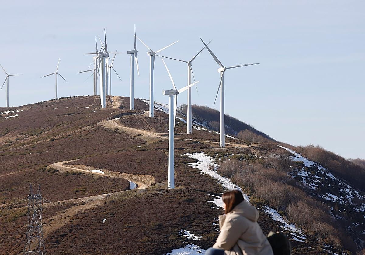 Imagen de un parque eólico instalado en Álava.