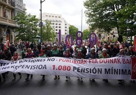 Movilización de pensionistas en Bilbao.