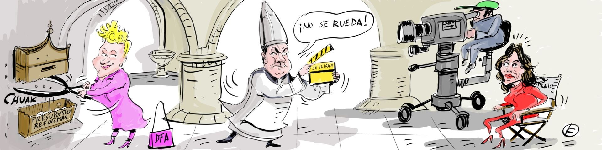 La viñeta de Cerrajería sobre el veto del Obispado al rodaje de 'Sacamantecas' en la Catedral