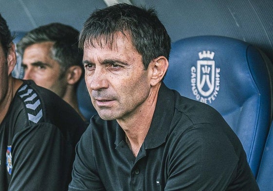 Asier Garitano, durante un partido en su etapa al frente del Tenerife.