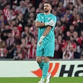 Unai Simón tras su regreso: «Siempre es bonito jugar en San Mamés»