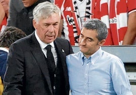 Ancelotti y Valverde siempre se han repartido elogios; mantienen una buena relación.