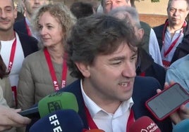 Eneko Andueza, en el Congreso Federal del PSOE.