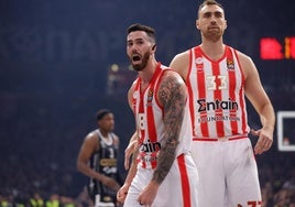 Luca Vildoza, con la elástica del Olympiacos durante un duelo reciente contra el Partizan.