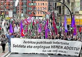 Manifestación de empleados públicos durante la jornada de huelga del sector del 12 de marzo de este año.