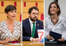 Rocío Vitero (EH Bildu), Iñaki García Calvo (PP) y Garbiñe Ruiz (Elkarrekin Podemos).