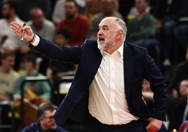 Pablo Laso, durante el partido contra el Bayern.