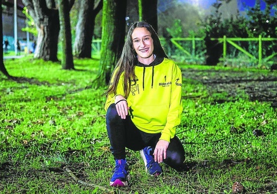 Laia Cariñanos, antes de empezar su entrenamiento de ayer en Fadura.