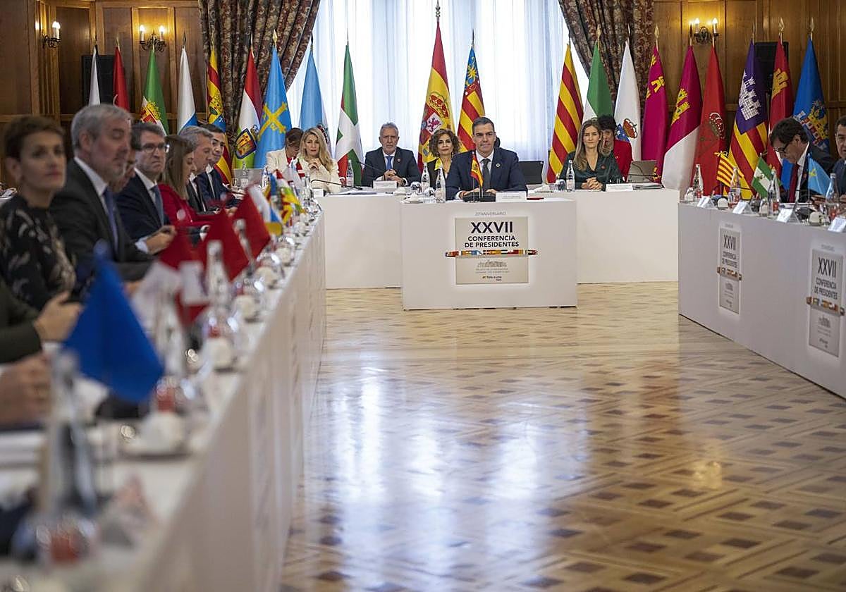 El presidente del Gobierno, Pedro Sánchez, presidiendo la Conferencia de Presidentes.