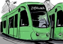 La viñeta de Cerrajería sobre el tranvía a Zabalgana